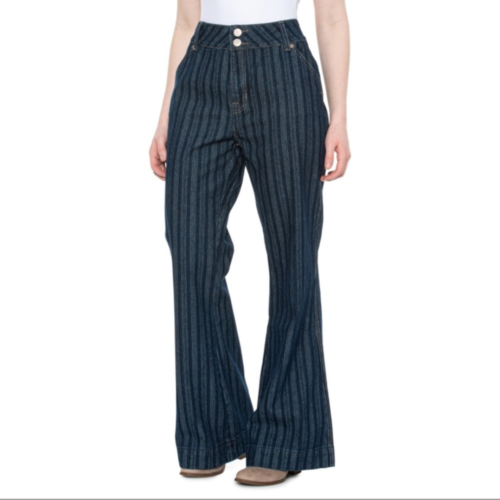 Rock & Roll Cowgirl Striped Jacquard Trousers